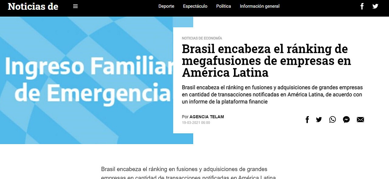 Brasil encabeza el rnking de megafusiones de empresas en Amrica Latina